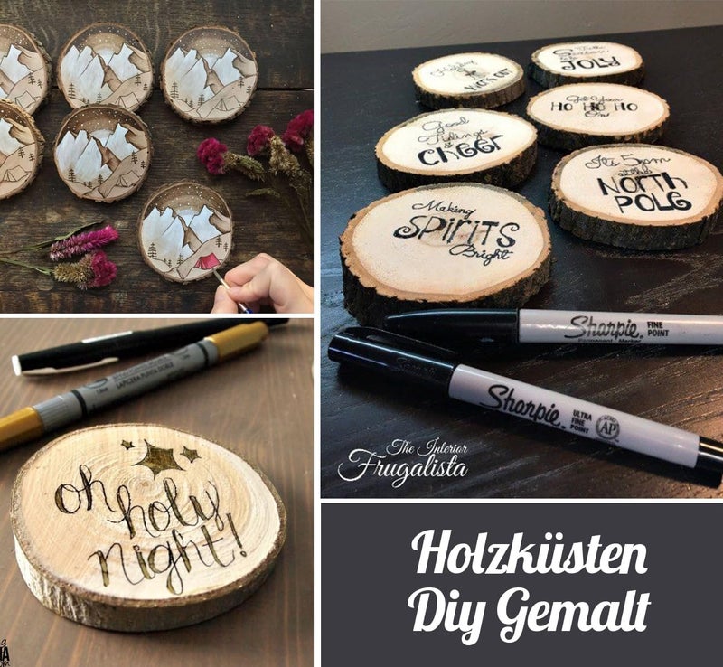 Timburst 30 Pcs Wooden Discs for Crafts，3.1''-3.5'' Wood Circles for Crafts, Wood Slices for Painting DIY Christmas Ornaments Party Wall Home Wedding Decor - Image 5